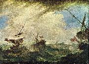 Francesco Guardi Schiffe im Meeresgewitter painting